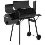 43-inch Charcoal Outdoor BBQ Grill - Portable Camping Grill for 6-10 People, Offset Smoker, Braised Roast, Patio and Backyard Picnic Grill