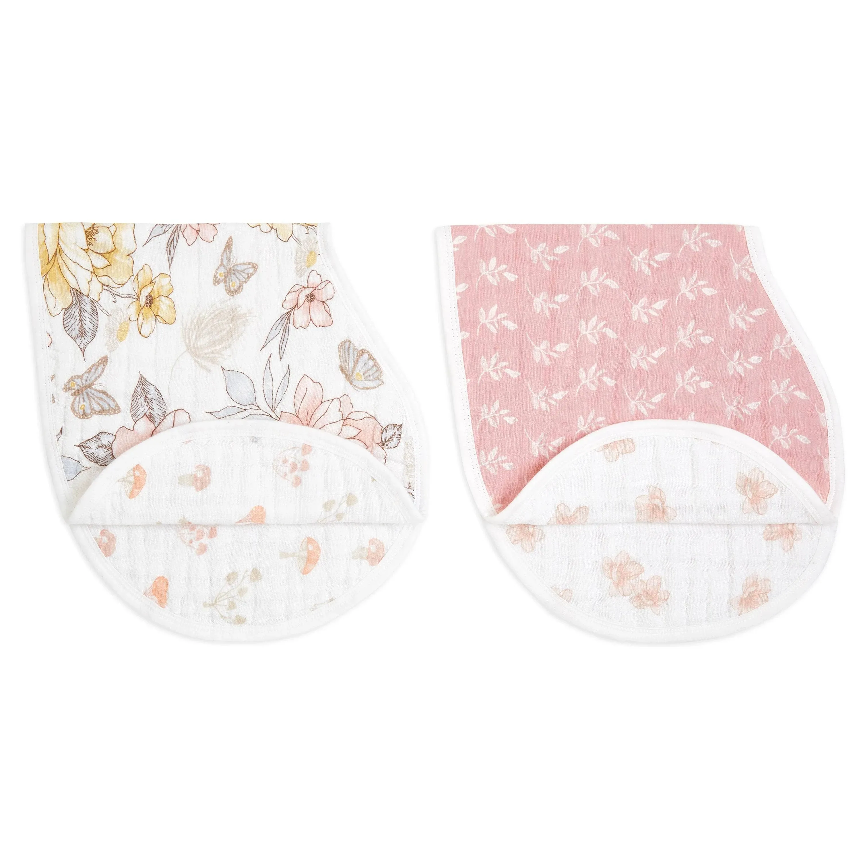 ADEN + ANAIS DRIBBLE CLASSIC BABY BURPY BIB + BURP CLOTH COTTON MUSLIN x2