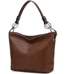 MKF Collection by Mia K Emily Soft Vegan Leather Hobo Handbag - Brown