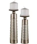 Dublin Decorative Candle Holder Set of 2 - Home Decor Pillar Candle Stand, Co...