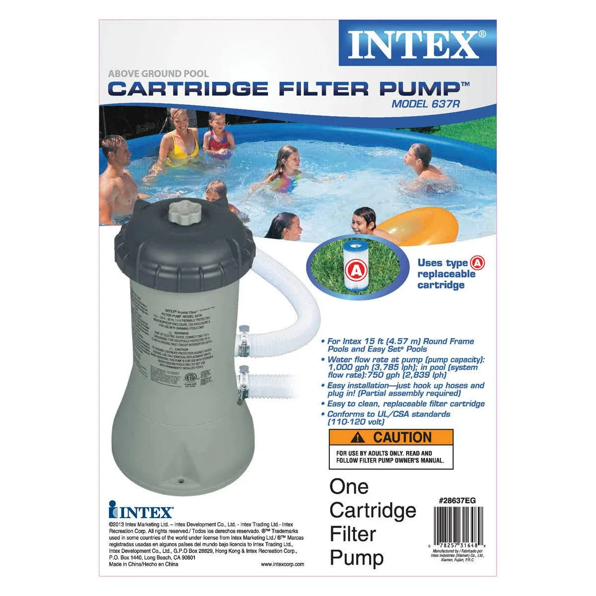 Intex Easy Set 15' x 42" Inflatable Outdoor Above Ground Swimming Pool Set