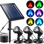 PChero Submersible Solar Pond Light, RGB LED Landscape Spotlights IP68 Underw...