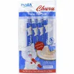 INABA Churu Lickable Purée Natural Cat Treats (Tuna Recipe, 4 Tubes)