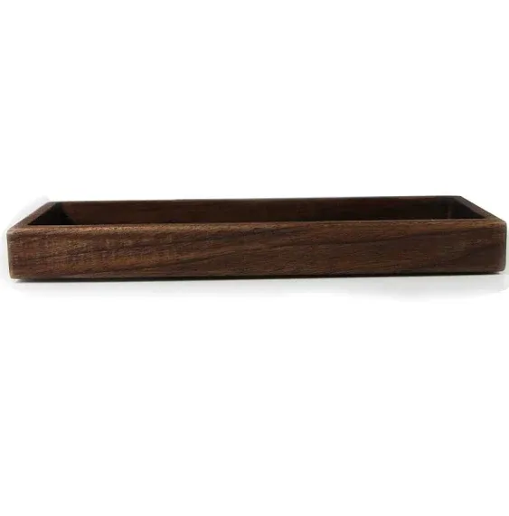 aufodara Wood Pen Tray Desktop Office Storage Box Coin Keys Holder