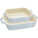 Staub Ceramic 2-Piece Rectangular Baking Dish Set - Cherry