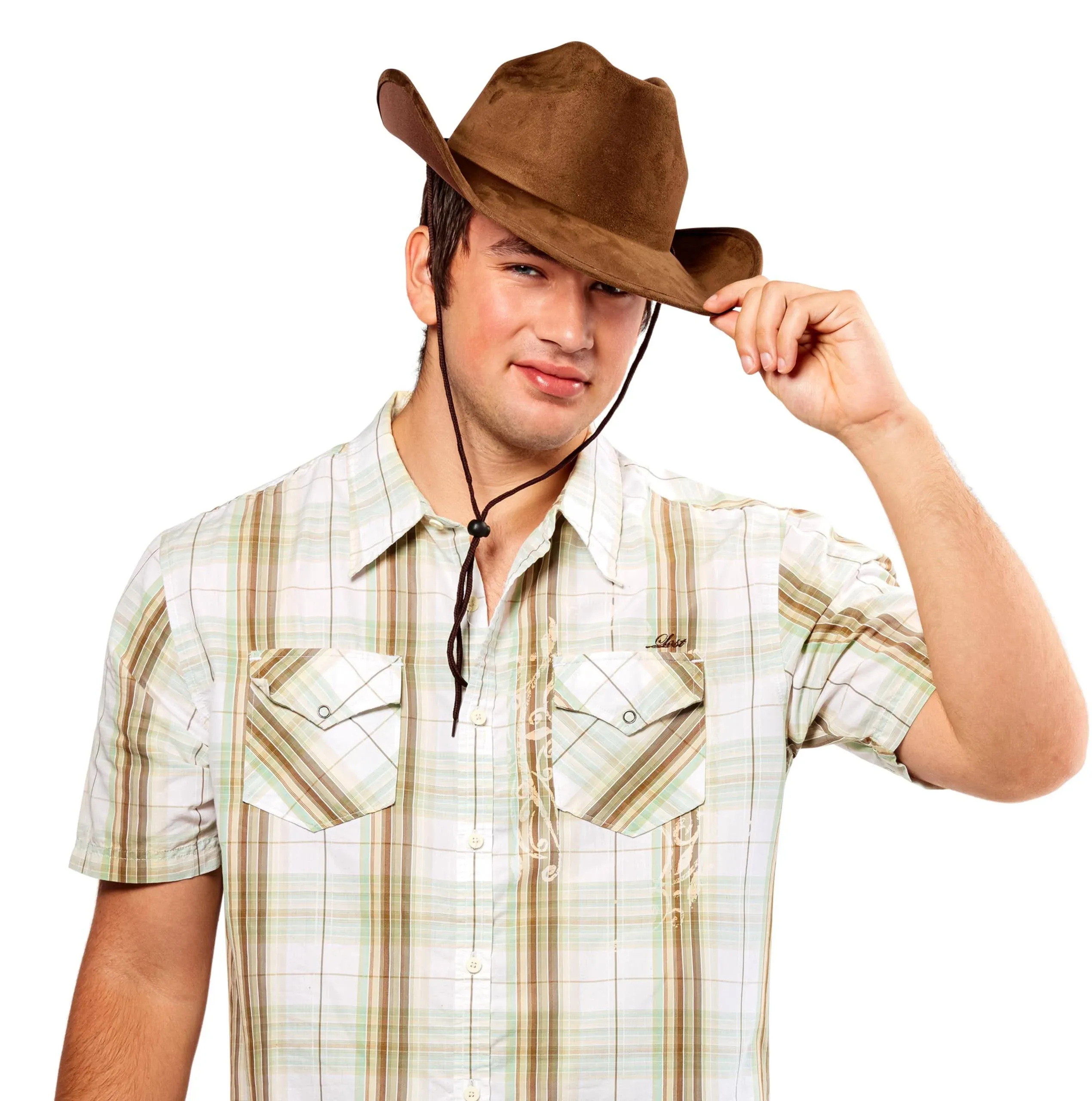 Adults Deluxe Brown Suede Costume Accessory Cowboy Hat