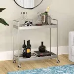 Cooper 33" Wide Rectangular Bar Cart in Satin Nickel