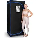 SereneLife Portable Full Size Infrared Home Spa| One Person Sauna | with Heating Foot Pad and Portable Chair