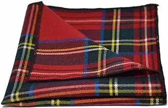 Traditional Red/Yellow Tartan Plaid Check Pocket Square, Handkerchief