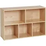 ECR4Kids Streamline 5-Compartment Storage Cabinet, 24in, Classroom Furniture, Natural