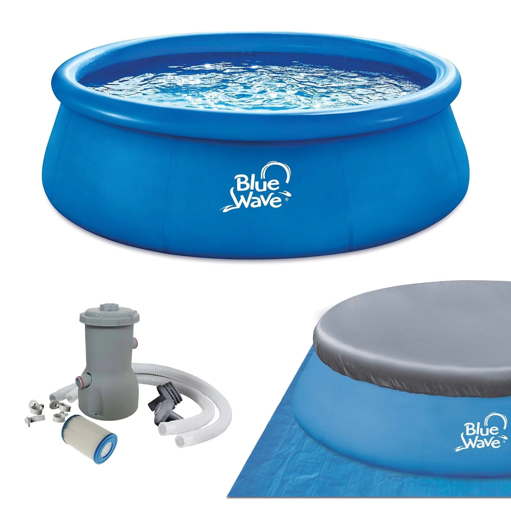 Blue Wave NT6132 13ft Round 33in Deep Speed Family Cover Quick Set Pool