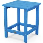 POLYWOOD Long Island 18" Side Table, Pacific Blue