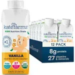 Kate Farms Kids Nutrition Shake, Vanilla, 8.45-ounce Carton