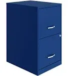 Space Solutions - 18in. 2 Drawer Metal File Cabinet - Classic Blue