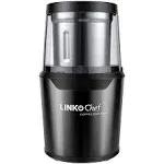 LINKchef Coffee Grinder Electric and Spice Grinder, Herb Grinder, Coffee Bean Grinder, Wet and Dry Grinder With 1 Removable Stainless Steel Bowl, Max 80g Capacity, 12 Cups Coffee