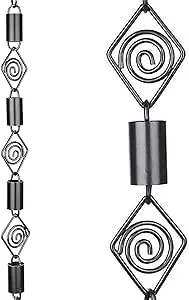 Rain Chains Pacific - 8.5 Feet Length - Functional & Decorative Replacement Downspout for Gutters - Rain Chain Gutter Catcher - Garden Rainwater Diverter for Home, Garden, Backyard