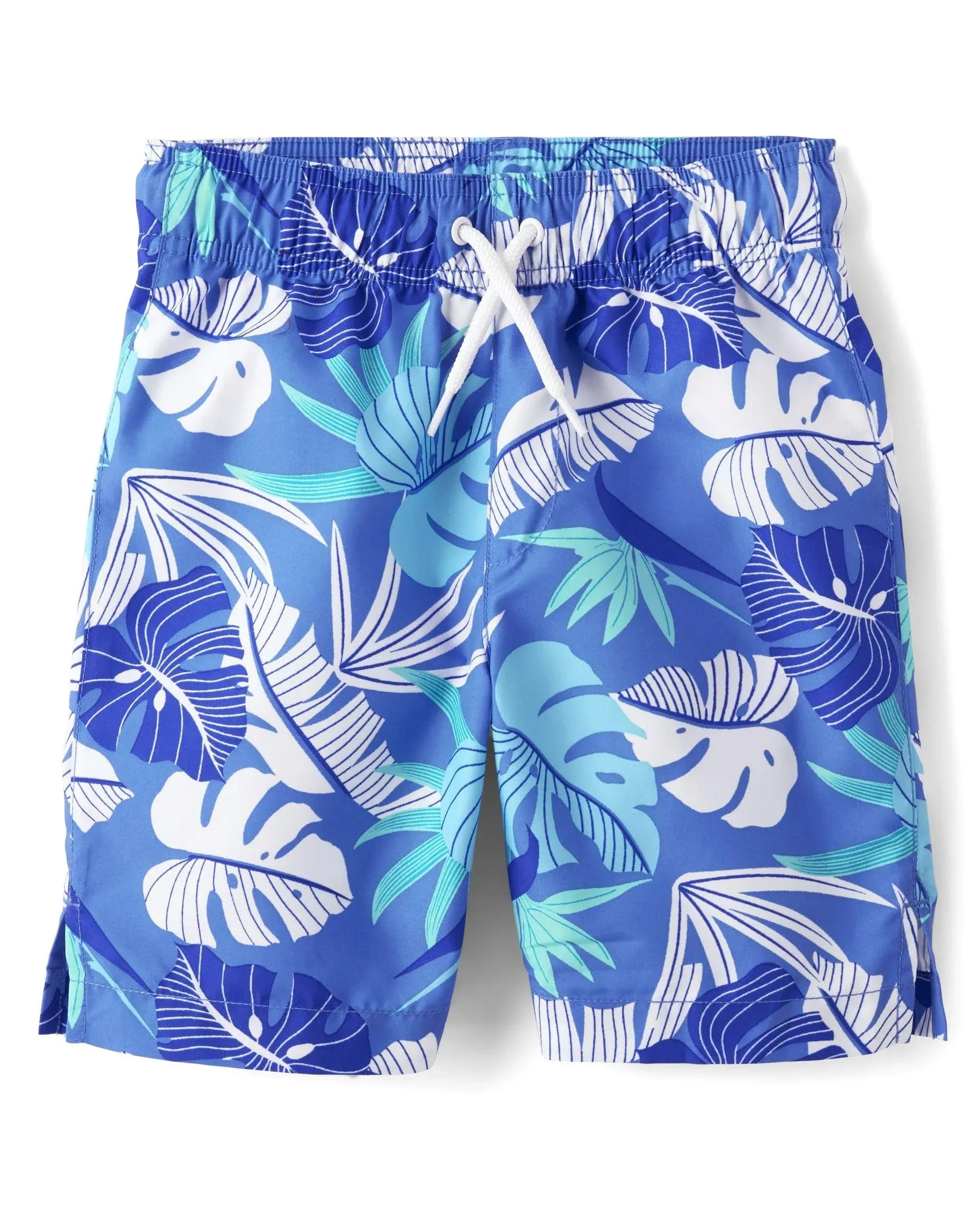 Boys Print Swim Trunks - Navy narrows