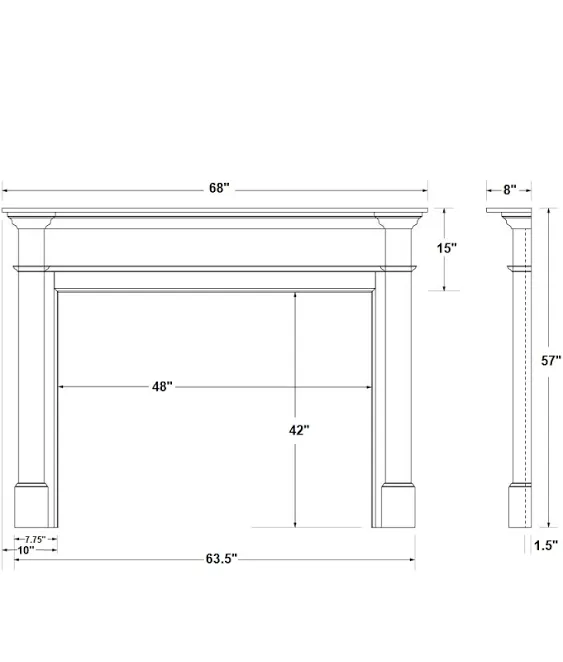 Modern Ember Lakeport Traditional Wood Fireplace Mantel