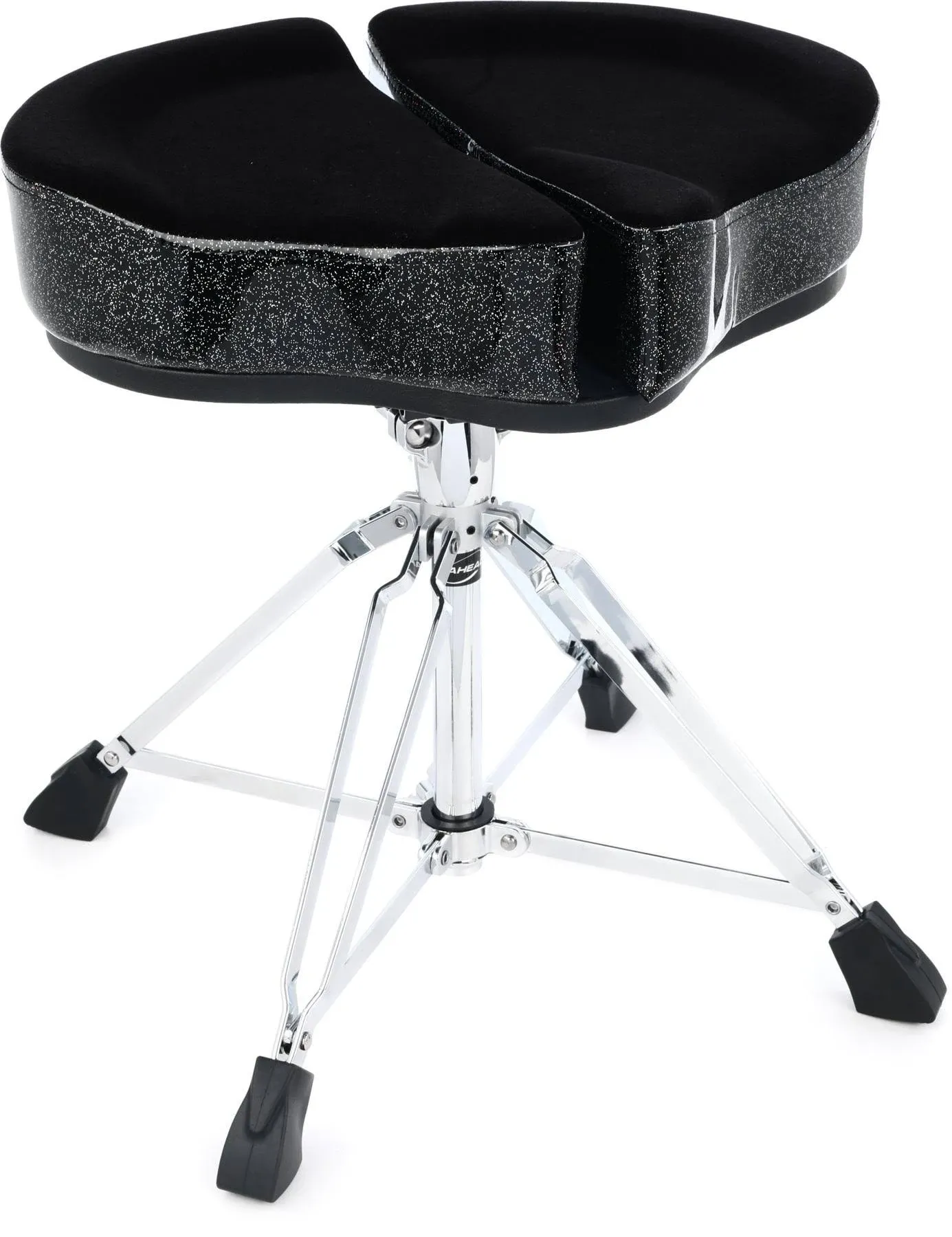 Ahead Spinal-G Saddle Drum Throne Black Cloth Top/Black Sparkle Sides