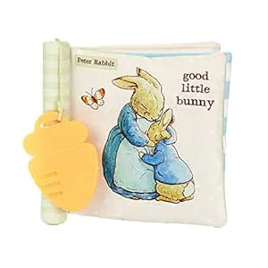 KIDS PREFERRED Beatrix Potter Peter Rabbit Soft Teether Book with Sensory Teether Spine and Teether Toy