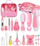 Baby Healthcare and Grooming Kit, Electric Safety Nail Trimmer Baby Nursery Kit, Newborn Care Kits with Hair Brush Comb for Newborn Infant Toddlers Baby Boys Girls Kids, Baby Shower Gifts (Pink)