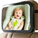 Enovoe Baby Car Mirror with Cleaning Cloth - Wide Convex Back Seat Baby Mirror is Shatterproof and Adjustable - 360 Swivel Rear Facing Car Seats Mirror Helps Keep an Eye on Your Infant car baby mirror