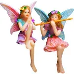 Fairy Garden Miniature Fairies Figurines Sitting Girls Set of 2 pcs Decorations