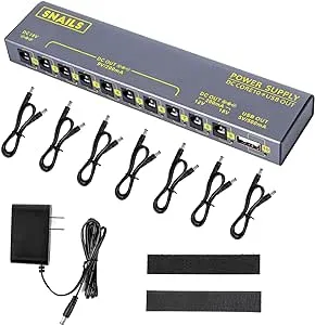 Guitar Pedal Power Supply, Pedalboard Power Supply 10 Isolated DC Outputs with S