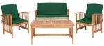 Safavieh Fontana 4 Piece Outdoor Set Natural & Green