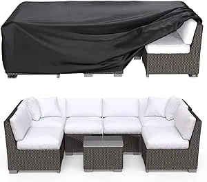 Patio Furniture Covers, Heavy Duty Outdoor Furniture Cover Waterproof, Sectional Sofa Set Covers Table and Chair Set Covers 111" L × 74" W × 28" H