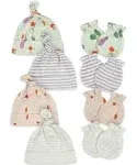 8-Piece Baby Neutral Happy Veggies No Scratch Mittens &amp; Caps Set