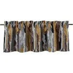 DriftAway Paint Brush Watercolor Lined Thermal Insulated Blackout Window Curtain Valance Rod Pocket Black Gray Ink Stripe Pattern 2 Layers 52 Inch by 14 Inch Plus 2 Inch Header 1 Pack