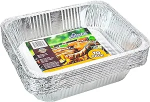 EHOMEA2Z Aluminum Pans Disposable Half Size (10 Pack) 9x13 - Heavy Duty Aluminum Foil, 9x13 Baking Pan, Eco-Friendly & Safe, Lightweight, Durable, Recyclable, Great for BBQ & Crawfish Trays