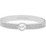 NEW $155 Ladies Michael Kors Silver Pave Crystal Bangle Bracelet MKJ8003040 NWT