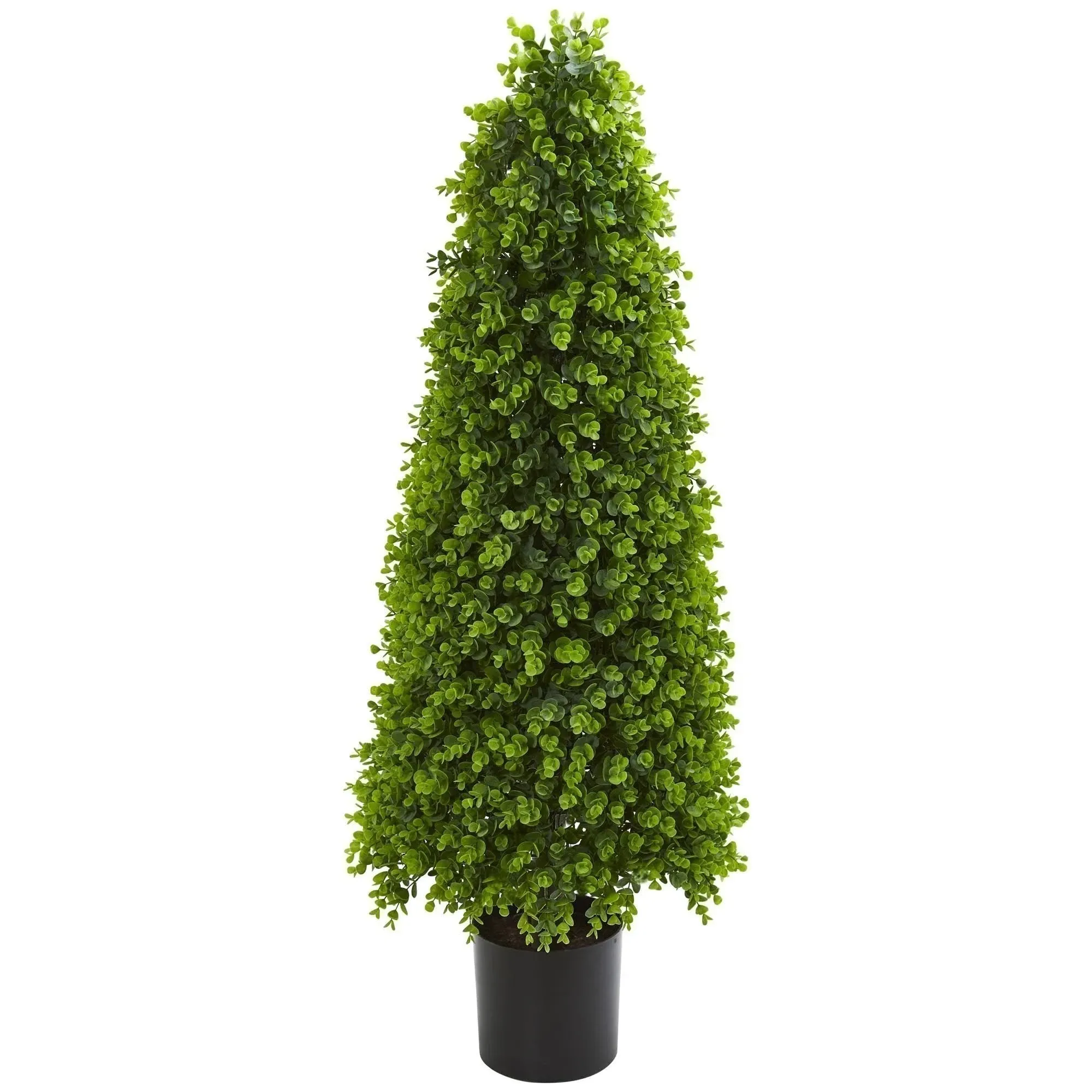 Nearly Natural 4-Ft. Eucalyptus Topiary Artificial (Indoor/Outdoor) Silk Trees, Green