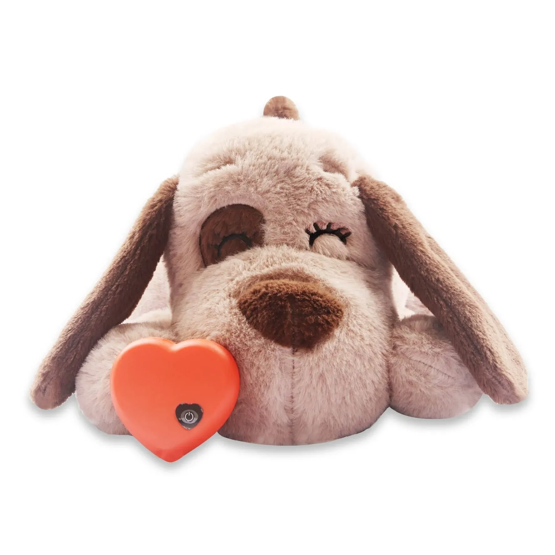 Beverly Shark Puppy Heartbeat Toy Dog Anxiety Relief Calming Aid Puppy Heartbeat Stuffed Animal Behavioral Training Sleep Aid Comfort Soother Plush Toy for Puppies Dogs Cats (Brown)