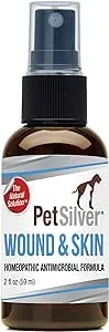 PetSilver Wound & Skin Spray for Cats - Chelated Silver, Superior to Colloidal Silver - Wound Care, Allergy & Itch Relief, Hot Spot Treatment for Cats - Natural Skin Soother - Made in USA - 2 fl oz