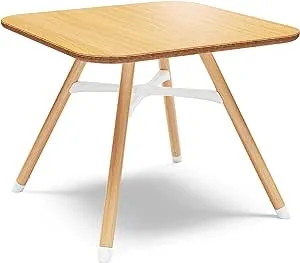 Lalo The Play Table, Wooden Preschool Table and Kids Activities Table with Easy to Clean Surface - Quick & Easy Set Up - Safe and Secure, 23 ⅝ x 23 ⅝ x 19 ⅛ in - Natural