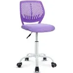 Kids Height Adjustable Desk Chair Ergonomic Swivel Children Mesh Study Purple