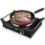 Techwood Hot Plate Portable Electric Stove 1500W Countertop Single Burner with &amp;