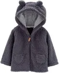 Carter's Baby Boys Faux Sherpa Hoodie - Navy