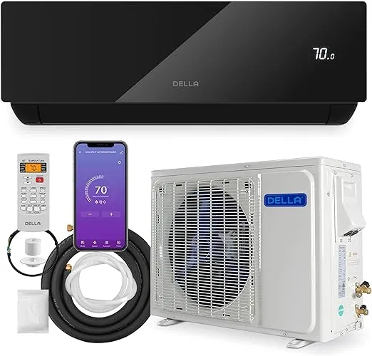 della 12000 BTU WiFi Mini Split AC & Heat Pump with Alexa, 20 SEER2, 1 Ton, Cools Up to 550 Sq.ft