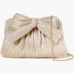 Loeffler Randall Rayne Pleated Clutch Platinum