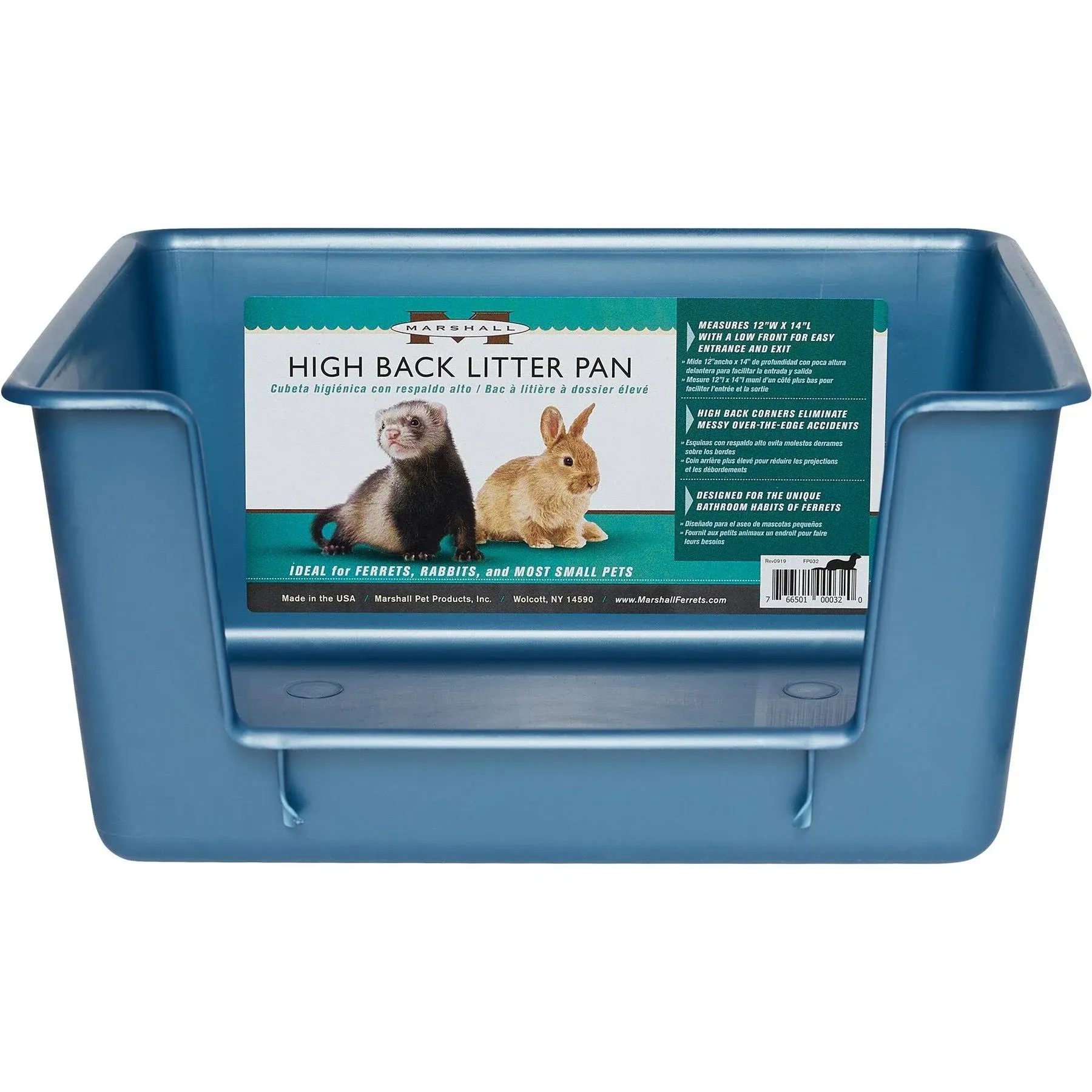 Marshall Pet Products Small Animal High Back Litter Pan, Assorted, 14"