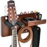 Guitar Wall Mount Shelf, Guitar Wall Hanger with Storage Shelf, Pick Holder and