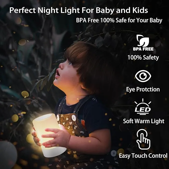 G Keni Nursery Night Light for Baby, Portable LED Touch Night Lamp for Kids and Adult, Breastfeeding, Sleep Aid, USB Rechargeable Nursing Lamp, Bedside Dimmable Warm Night Light, Soft Eye Caring