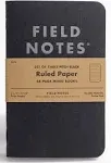 Field Notes 3-Pack Pitch Black Memo Books (3.5" X 5.5"), Dot-Graph, 48 Pages | Thin Pocket Sized EDC Notebook With 90 GSM Paper & Paperback Cover | Work Notebooks For Note Taking | Made in the USA