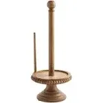 Mud Pie, Brown, Wood Beaded Paper Towel Holder, 16" x 6 1/2" Dia