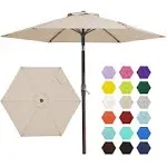 7.5FT Patio Umbrella Market Table Umbrella with 6 Sturdy Ribs, Push Button Ti...