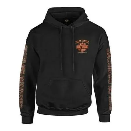 Harley-Davidso<wbr/>n Men&#039;s Eagle Piston Long Sleeve Pullover Hoodie, Black 30299949